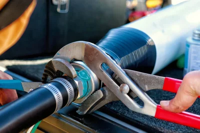 Pipe repair service using professional plumbing tools in Atlanta, Georgia